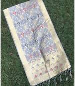 Grey banarasi silk woven Dupatta