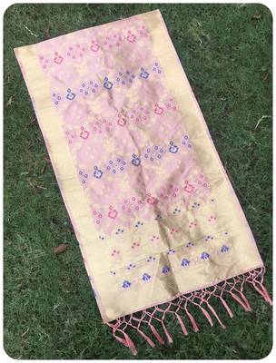 Peach banarasi silk woven Dupatta 1