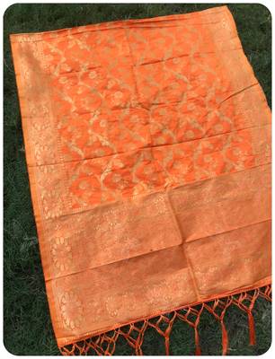 Orange Women Banarsi silk Dupatta 1