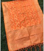 Orange Women Banarsi silk Dupatta