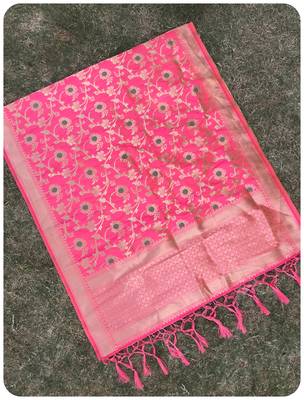 Pink Women's Art silk Dupatta 1