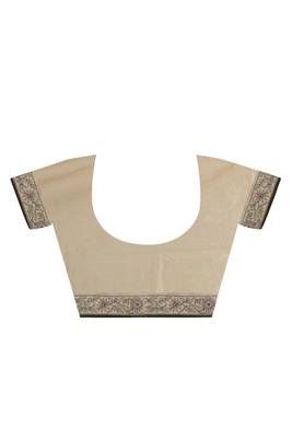 Gold Embroidered Dupion Silk Saree With Blouse 2