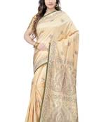gold embroidered dupion silk Saree with blouse