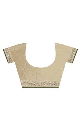 gold embroidered dupion silk Saree with blouse 2