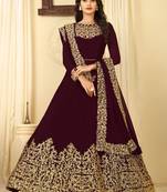 Purple embroidered faux georgette salwar