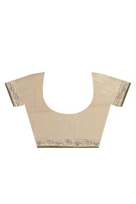 Gold Embroidered Dupion Silk Saree With Blouse 2