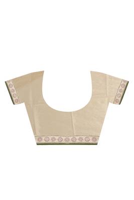 Gold Embroidered Dupion Silk Saree With Blouse 2