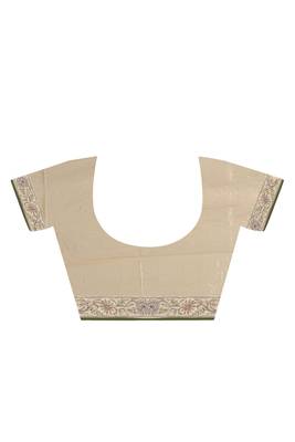 Gold Embroidered Dupion Silk Saree With Blouse 2
