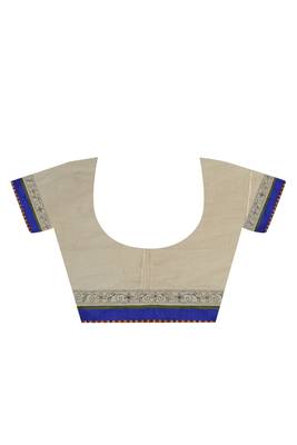 Gold Embroidered Dupion Silk Saree With Blouse 2