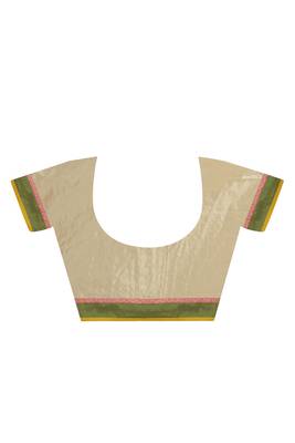 Gold Embroidered Dupion Silk Saree With Blouse 2