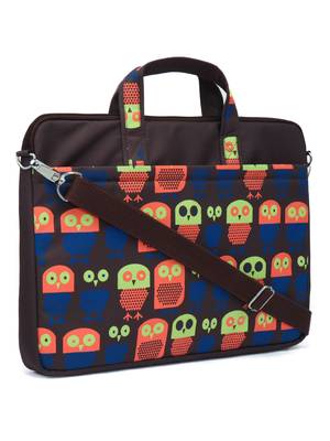 Strix Brown and Multicoloured Printed Polyester Laptop bag 2