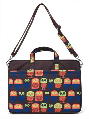 Strix Brown and Multicoloured Printed Polyester Laptop bag 3
