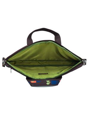 Strix Brown and Multicoloured Printed Polyester Laptop bag 4