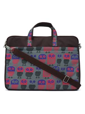 Strix Brown and Multicoloured Printed Polyester Laptop bag 1