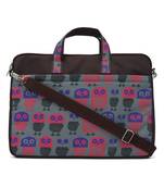 Strix Brown and Multicoloured Printed Polyester Laptop bag