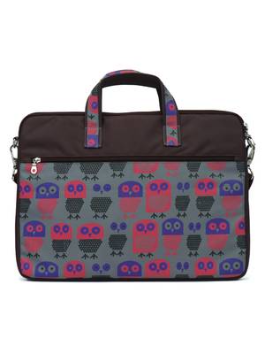 Strix Brown and Multicoloured Printed Polyester Laptop bag 3