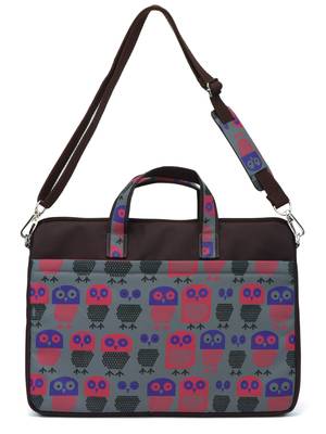 Strix Brown and Multicoloured Printed Polyester Laptop bag 4