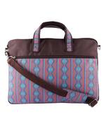 Neon Brown and Blue Printed Polyester Laptop bag