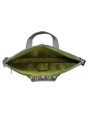 Neon Grey and Multicoloured Printed Polyester Laptop bag 5