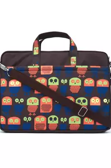 Strix Brown and Multicoloured Printed Polyester Laptop bag