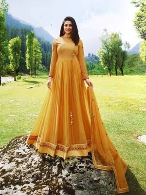 Yellow embroidered santoon salwar 1