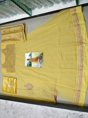 Yellow embroidered santoon salwar 2