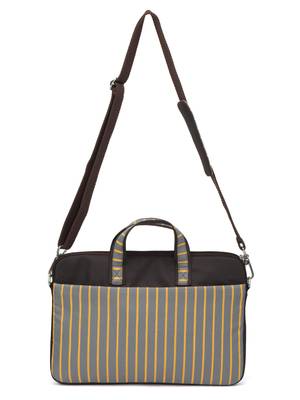 Streak Brown and Multicoloured Striped Polyester Laptop bag 4