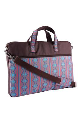 Neon Brown and Blue Printed Polyester Laptop bag 2