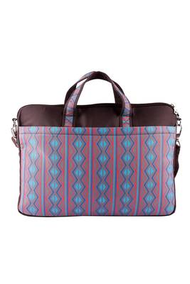 Neon Brown and Blue Printed Polyester Laptop bag 3