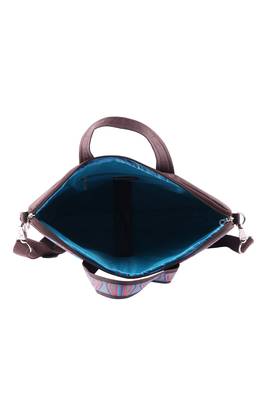 Neon Brown and Blue Printed Polyester Laptop bag 4