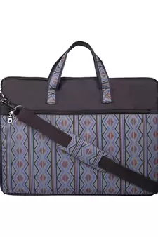 Neon Brown and Blue Printed Polyester Laptop bag