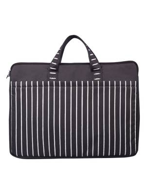 Streak Brown Striped Polyester Laptop bag 3