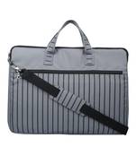 Streak Grey Striped Polyester Laptop bag