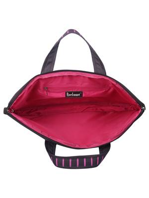 Streak Brown and Pink Striped Polyester Laptop bag 4