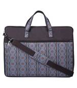 Neon Brown and Blue Printed Polyester Laptop bag