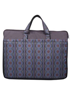 Neon Brown and Blue Printed Polyester Laptop bag 3