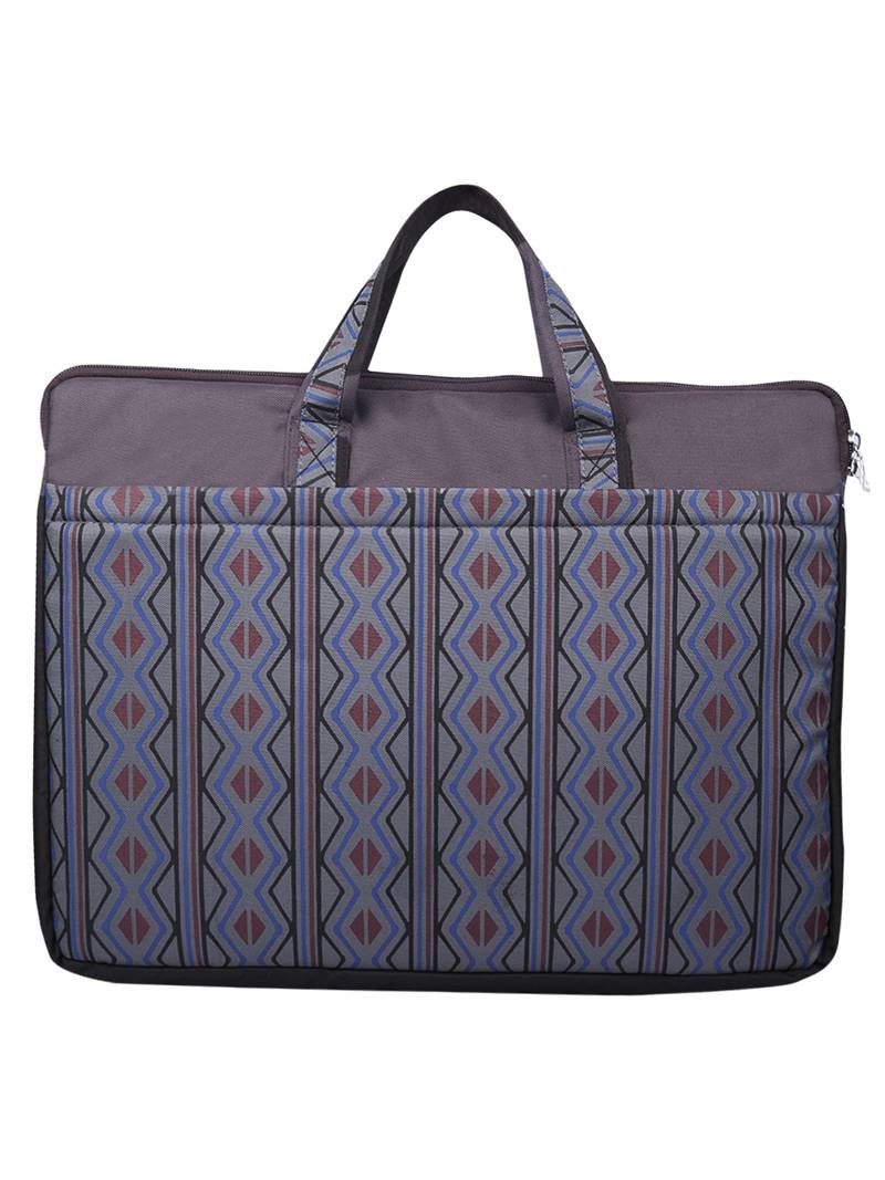 Neon Brown and Blue Printed Polyester Laptop bag