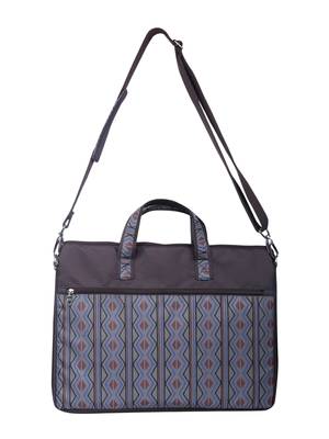 Neon Brown and Blue Printed Polyester Laptop bag 4