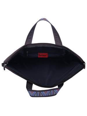 Neon Brown and Blue Printed Polyester Laptop bag 5