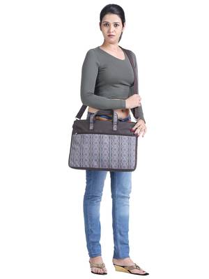Neon Brown and Blue Printed Polyester Laptop bag 6