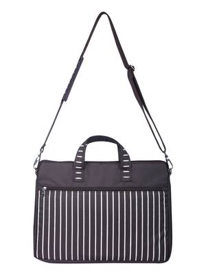 Streak Brown Striped Polyester Laptop bag 5