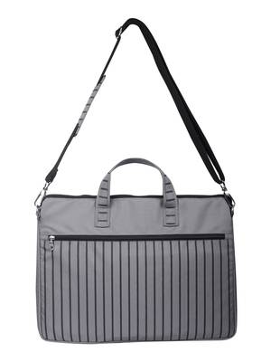 Streak Grey Striped Polyester Laptop bag 4