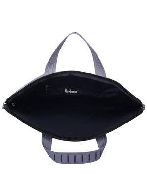 Streak Grey Striped Polyester Laptop bag 5