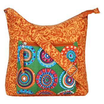 Hybrid Orange Canvas Sling Bag 1