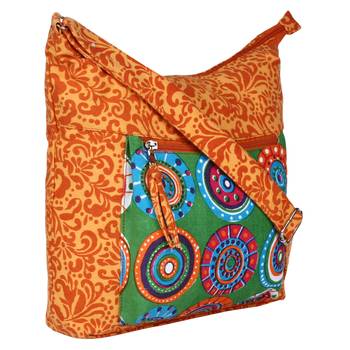 Hybrid Orange Canvas Sling Bag 2