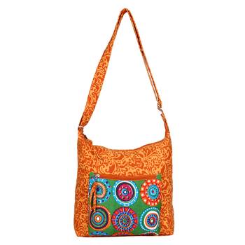 Hybrid Orange Canvas Sling Bag 4