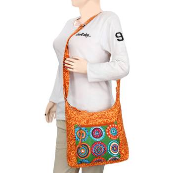 Hybrid Orange Canvas Sling Bag 7
