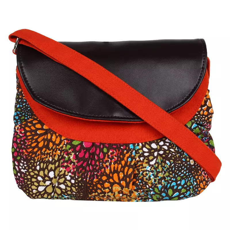 Minikins Orange Canvas Sling Bag