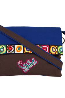 Florid Blue Canvas Sling Bag