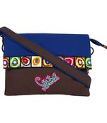 Florid Blue Canvas Sling Bag
